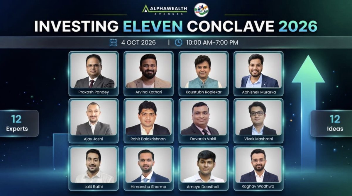 ArthonAdvisors's tweet photo. Attending the Investing Eleven Conclave 3.0 hosted by @AI_Feb21

Will be posting all the incremental updates here, stay tuned!  1/n https://t.co/4FCQZj4sb4