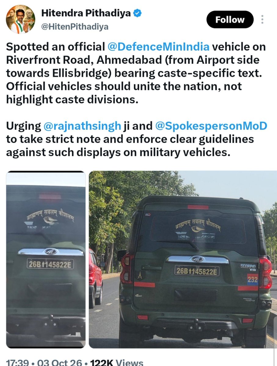 Harisena_'s tweet photo. Haramkhor was demanding action from Rajnath Singh because an official Army vehicle had its regiment’s motto displayed on it. https://t.co/cyfFwdssE3