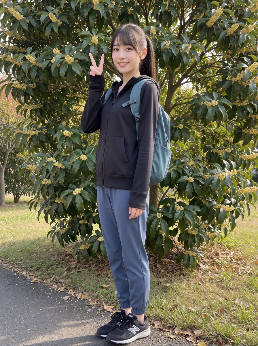 akitsuki_kaede2's tweet photo. 土曜日に歩いていたら金木犀の香りが漂ってきてあ～秋だなぁってなりました🍁
あ、お昼ですね☺️
みんなはどんな時に秋を感じますか？ https://t.co/Ln7brPtenl