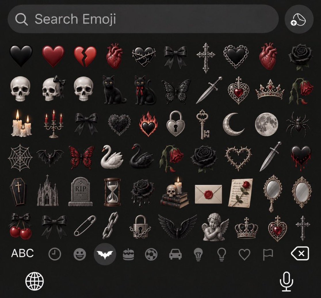 gentleescape's tweet photo. Gothic emojis. 
I want this. 🖤 https://t.co/venRXEHnWk