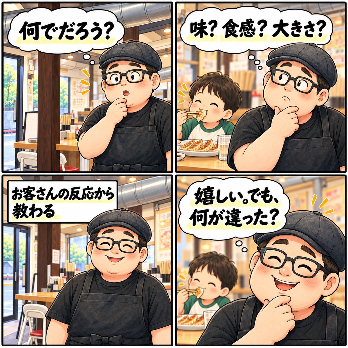 irodorigyoza's tweet photo. 「この子、餃子食べ��いんです」
そう聞いていた子がうちの餃子を食べてくれました。

しかも普段は大手の餃子も食べないそうで
これは素直に嬉しい😂 

でも同時に「何が違ったんだろう？」
味？食感？大きさ？子どもの
“食べる・食べない”って不思議です。

こういう発見も商売の面白さ😂 https://t.co/WUd2u8CDvL