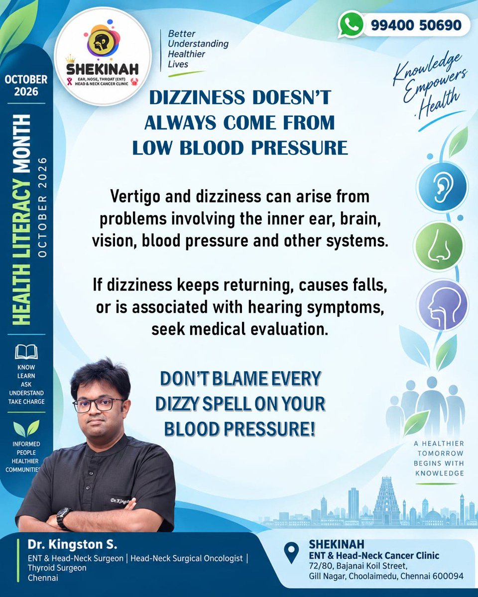 Shekinah_ENT's tweet photo. Health Literacy Month – Oct '26
#BreastCancerAwarenessMonth
#HealthLiteracyMonth
#HealthLiteracy
Dr. Kingston S.
ENT & Head-Neck Surgeon,
Kauvery Hospital, Alwarpet.
#DrKingston
#ENTsurgeon
#ENTdoctor
#ENTclinic
#ENTcare
#ENT
#KauveryHospitalAlwarpet
#KauveryHospitalChennai https://t.co/5HcFVr2YE3