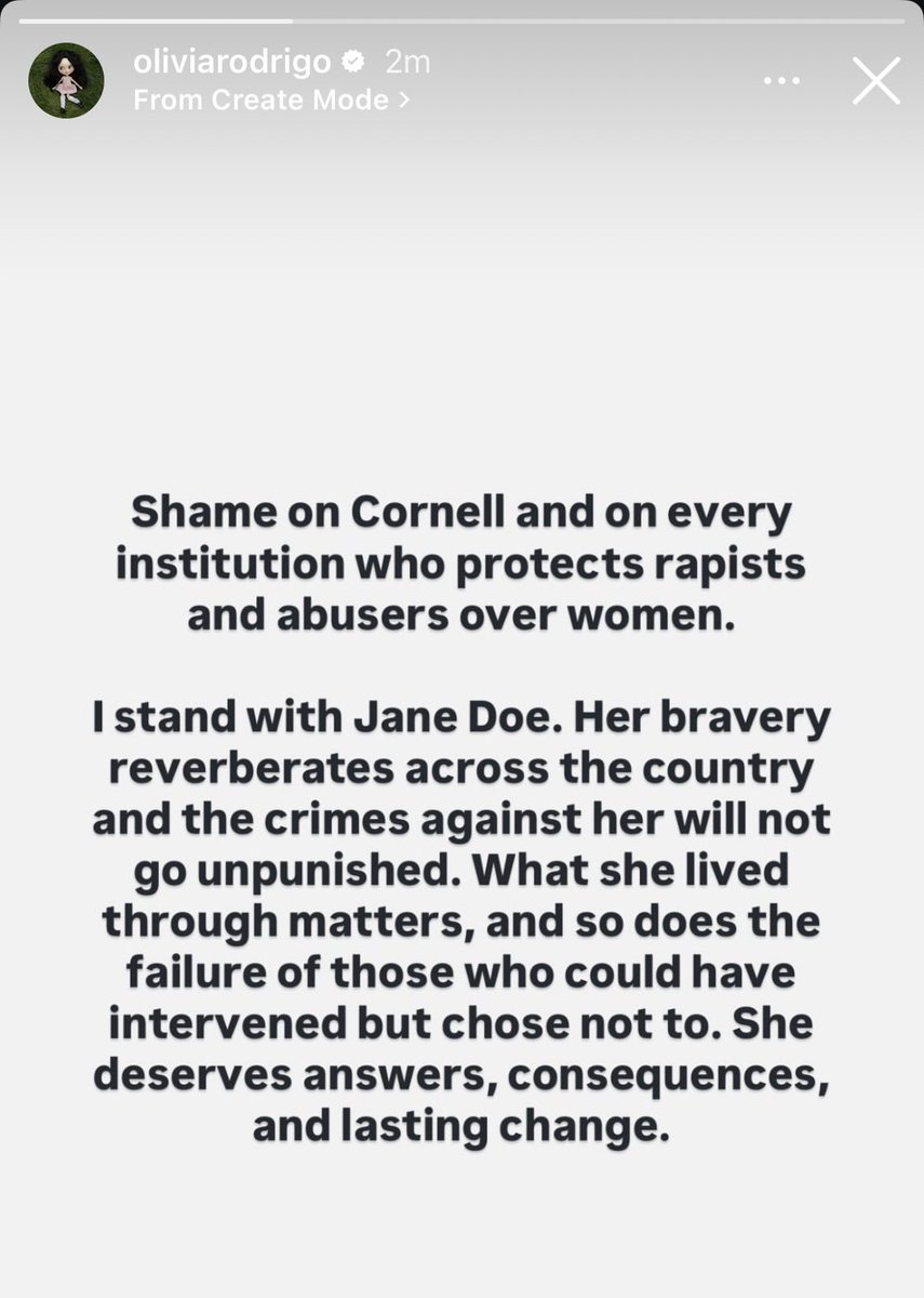 jealousy_livie's tweet photo. thank you olivia for using your platform to speak up in support of jane doe and every other woman who has ever been in a similar situation as hers. https://t.co/0iOxsGWLNg