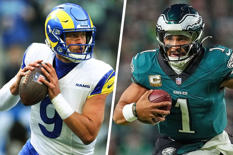 JustinMixon2's tweet photo. Later today at 12pm CT/1pm ET, it's Jalen Hurts and the Philadelphia Eagles vs Matthew Stafford and the Los Angeles Rams! How will this game go? Truthfully I'm concerned. Lots of star players are hurt. We'll see. #NFL #EaglesvsRams #SundayFootball #FlyEaglesFly #FOX https://t.co/4kmCLK4916