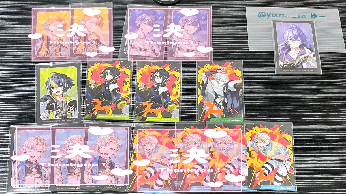 yun__oo08's tweet photo. 【交換、譲渡】       にじさんじ MECHATU-A
MECHATU-A 1st LIVE "Over Drive!"
ランダム缶バッジ ランダムカード

詳しくは3枚目をご確認ください。
カードはIDの方同種交換希望です。
IDは当方🗝垢となっております。 https://t.co/76h8ph37ee