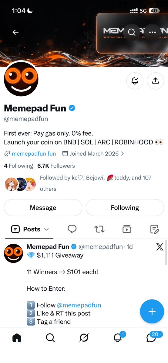 Zeodiaccc's tweet photo. @memepadfun Thanks for the Huge giveaway! Hoping to be part of the 11 winners! ๐ค๐งก
Tag: @blauwbble
#MemepadFun https://t.co/12aStJ9pNK