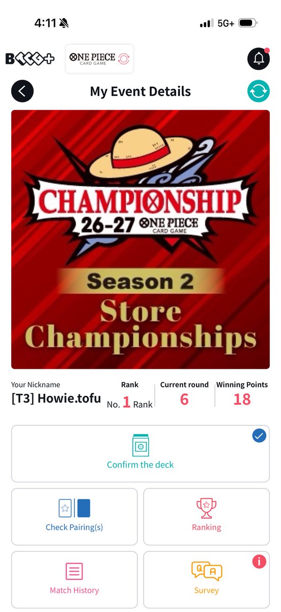 howeirdplaysTCG's tweet photo. INVITE SECURED 🙏 
Health Points TCG Store Champ

Solo strike missioned this 2.5 hour drive (again) 
Thanks for the good runs mihawk/ now acceptable to be homeless until eb05 😩

Thanks to all my opponents for good games https://t.co/2KR6mXIOR2