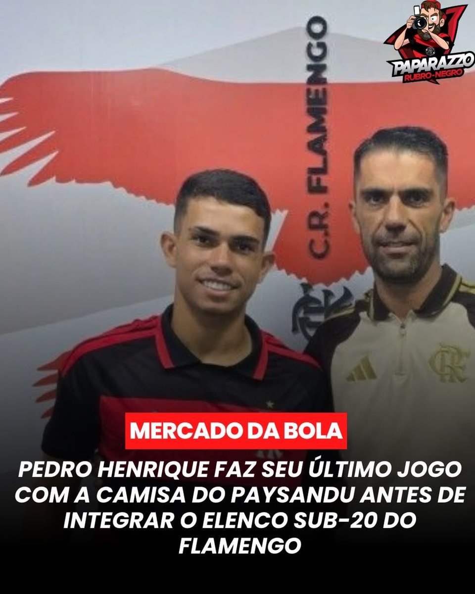 PapaRubroNegro's tweet photo. Neste último sábado (3), o volante Pedro Henrique realizou sua última partida com a camisa do Paysandu.

O jogador de 18 anos deve ser apresentado pelo Flamengo na próxima semana. O Rubro-Negro contratou o atleta por R$ 3,04 milhões.

O jogador por mais que já atue no profissional, deve chegar para atuar no sub-20 do elenco Rubro-Negro.

Por @davi_wimmer
📸 Divulgação | Flamengo