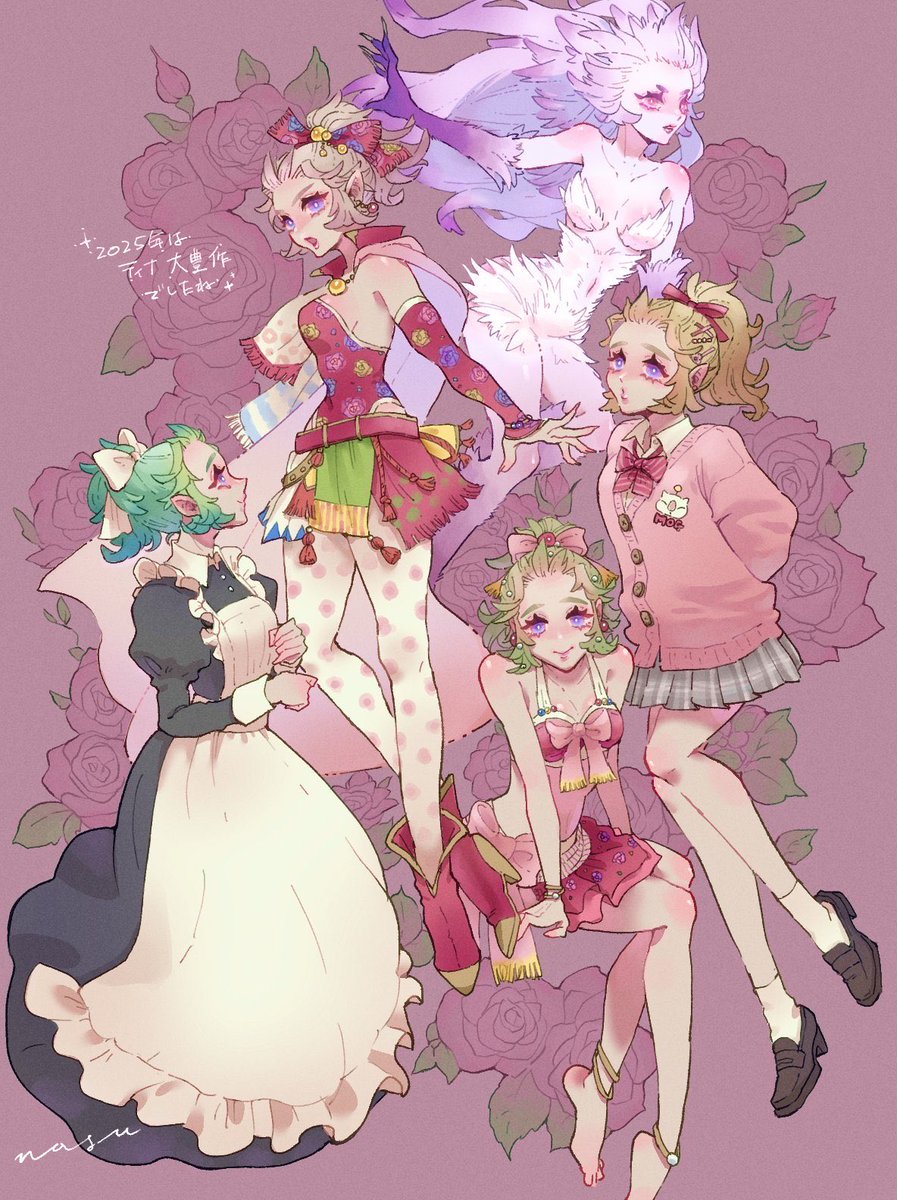 eakanasu's tweet photo. #1日1ティナ　過去絵より、ティナちゃん集合絵。去年はたくさんのティナちゃんが登場して幸せでした☺️ https://t.co/tTQoUZiHyR