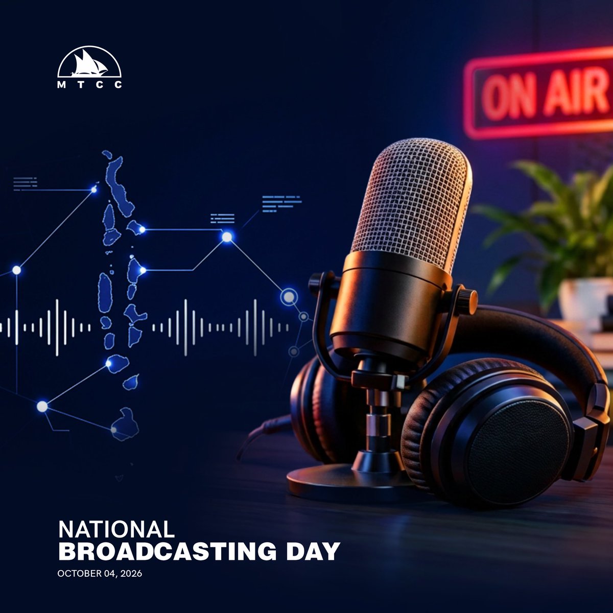 MTCCPlc's tweet photo. Since the first test signal was aired in 1961, broadcasting has reshaped how our people stay informed, connected, and entertained, allowing the citizens of our dispersed islands to freely share news, culture, and community.

Today, we honour the broadcasters, journalists, and technical teams whose dedication keeps the nation informed and inspired.

Happy National Broadcasting Day! 🇲🇻
#NationalBroadcastingDay