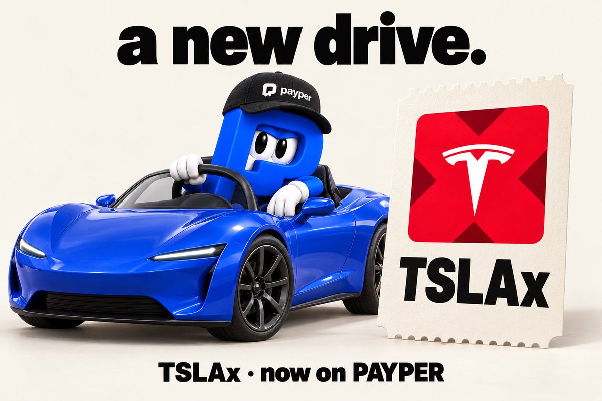 payperfun's tweet photo. a new drive.

$TSLAx is now live as a quote asset on https://t.co/3RatDHZS5l.

launch your coin. take the wheel. https://t.co/SMs8M7lyV5