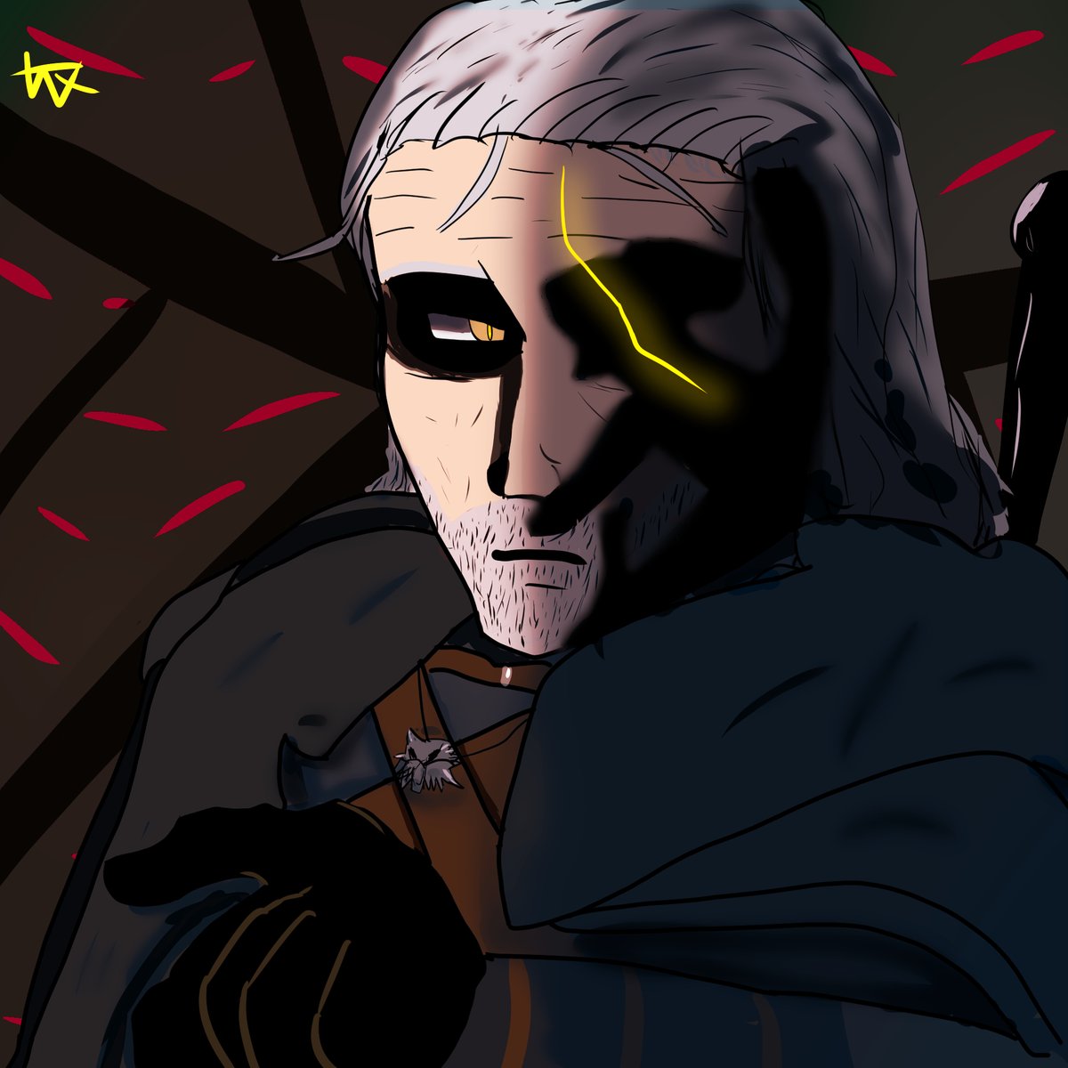 its_WD7's tweet photo. So, this is the first time I fully draw a male character and I made sure it is my fav male character

#TheWticher #geralt https://t.co/sKEOKopAl8
