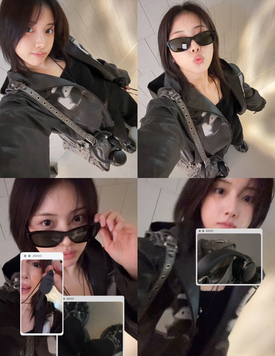 jiwootoday's tweet photo. Tipe fashion jiwoo ga pure feminim (lebih ke eksperimental urban skena). karna dia berani nabrakin konsep feminin dengan elemen streatwear. ga cuma pas di styling sama stylist tapi pas styling sendiri.

opsi tipe nama styling jiwoo :
-Geek Chic Coquette
-Cyber-Romantic Grunge
-Avant-Garde Streetwear