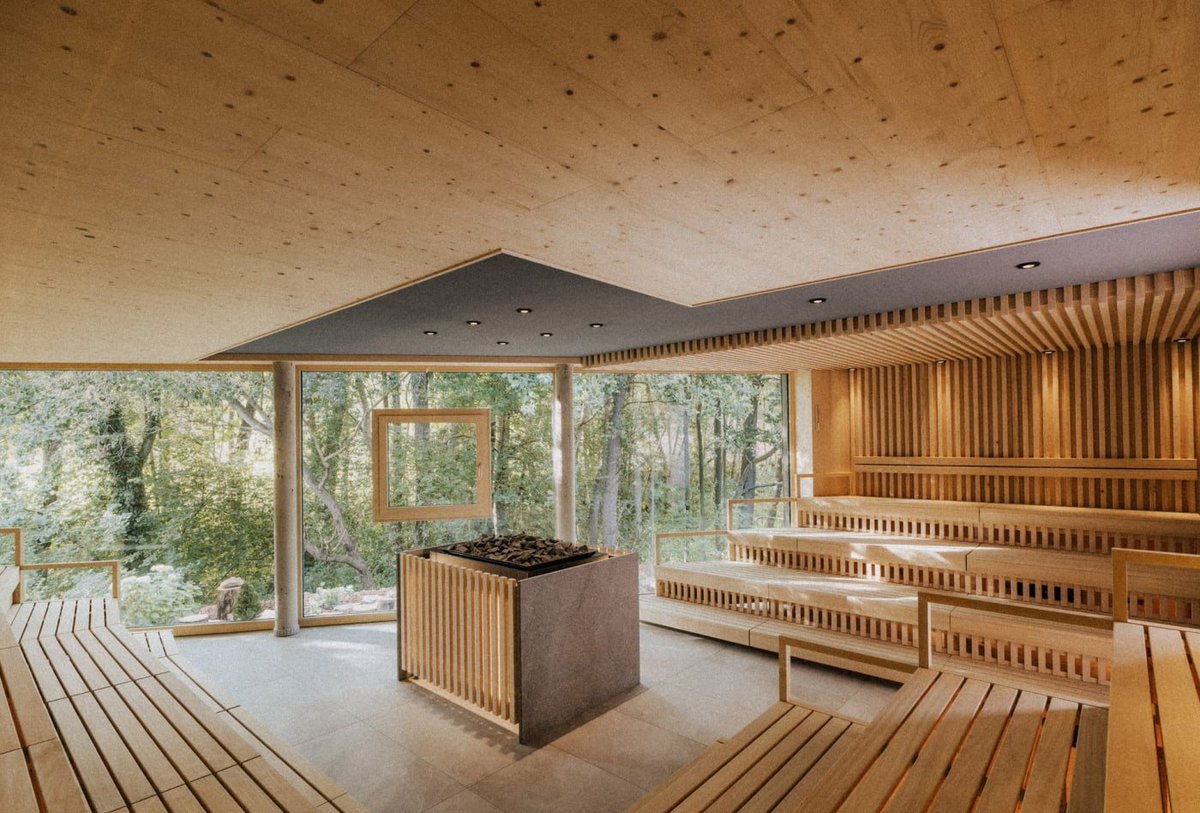 MarktheSpaman's tweet photo. @Heiltherme Resort Bad Waltersdorf opens 60-seat #sauna and shifts to 14+ policy ~ https://t.co/INI7eNHBxS via @larevuehotels #Spa in Austria! https://t.co/dvYbOSfUux