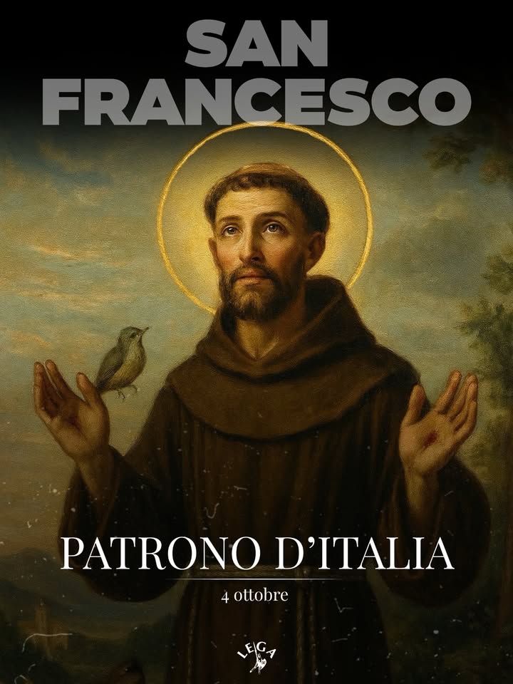 LegaSalvini's tweet photo. Da quest’anno San Francesco d’Assisi, Patrono d’Italia, torna a essere celebrato il 4 ottobre con una festa nazionale. Una scelta importante, approvata lo scorso anno dal Parlamento su iniziativa della maggioranza, per celebrare una figura… https://t.co/NQLXvtQND9 https://t.co/XOD6732gHk