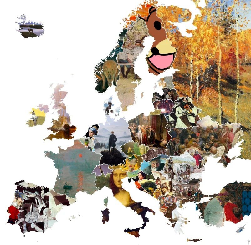 PietaPotato's tweet photo. most famous paintings from each european country.... amazing https://t.co/kteXu5kxjD