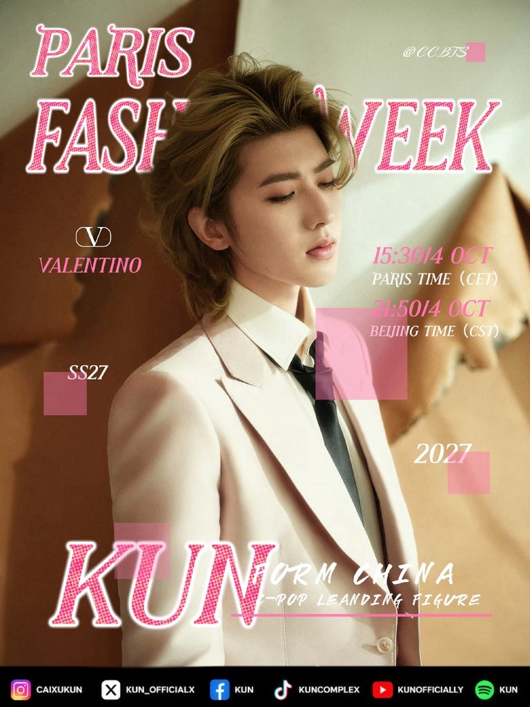 Zhangyanspkm's tweet photo. Witness how KUN shines among fashion icons at Valentino big show.

KUN for Valentino in paris
#KUN #valentino #KUNxValentinoSS27 #ValentinoSS27 #ValentinoAntibiblioteca
@kun_officialx @MaisonValentino https://t.co/WKmmUAc2m1