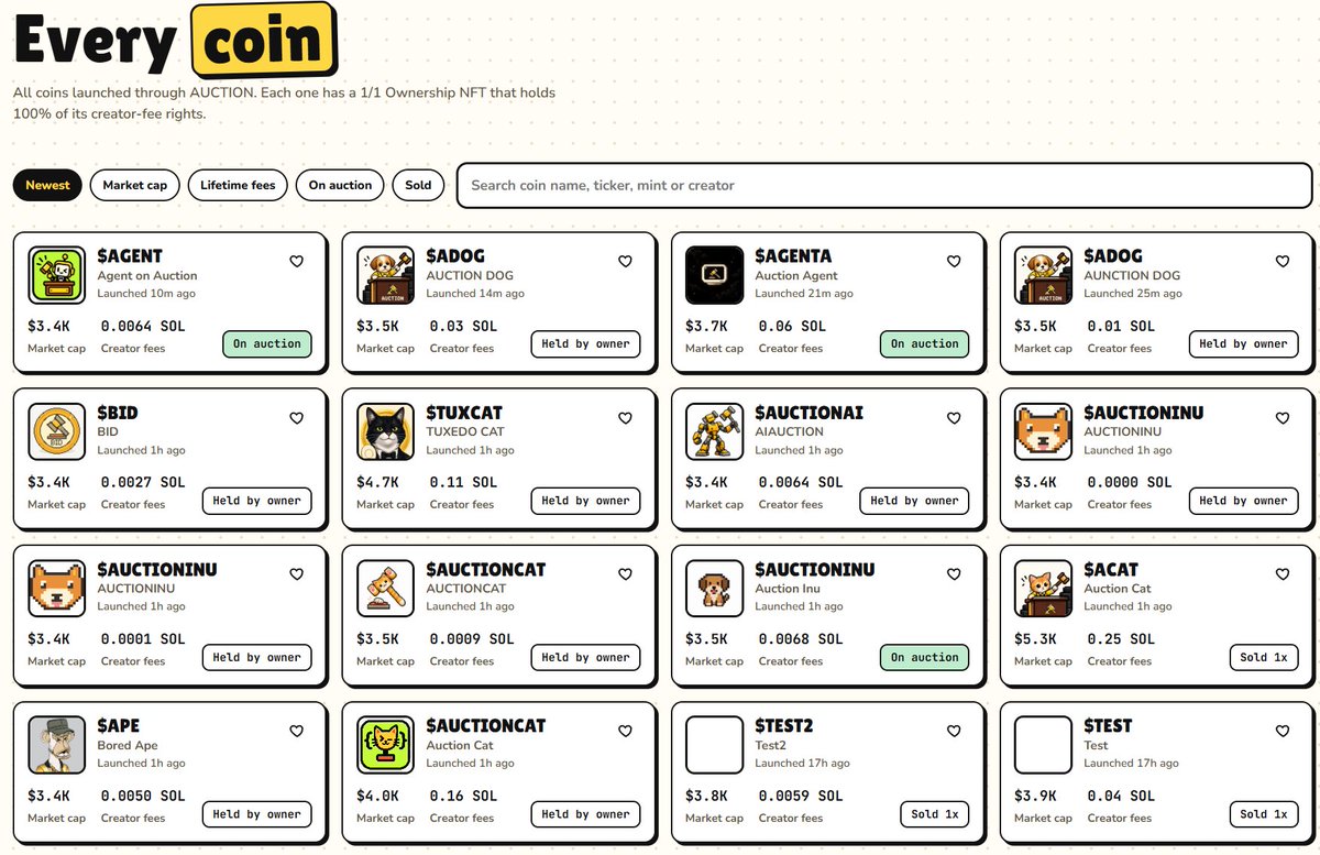 useauction's tweet photo. New coins are launching and bids are coming in.

This was one of the biggest problems on Pumpfun, and it’s finally solved.

If you’re new, read the pinned post. It’s simple and easy to understand.

https://t.co/aBWVPfmAsK https://t.co/1LQVERyo3u