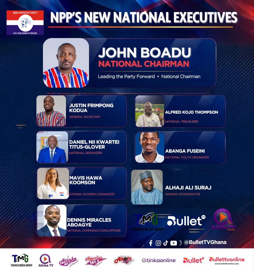 bullettvghana's tweet photo. Final results from the 2026 NPP Delegate Conference, held at the Baba Yara Sports Stadium, Kumasi.

#TMG
#AtinkaTv
#BulletTvGh
#NPPDecides
#NPPNationalElection https://t.co/r6Fb5ekf7e