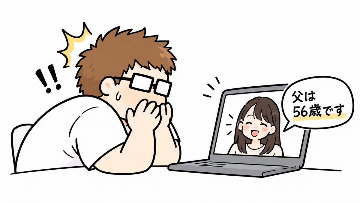 macchiotoko's tweet photo. 最近、職場に新人が入ってきた。

お父さんの年齢を聞いてみたら、
私と4歳しか違わなかった。

「えっ、そんなに近いの？」

その瞬間、
おっさん確定しました。

52歳、まだまだ修行中。 https://t.co/PI3lEsE2Y4