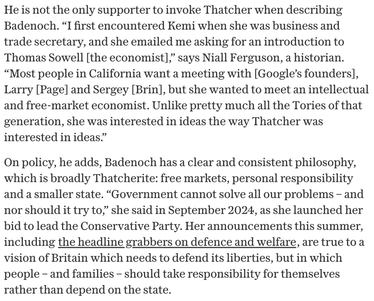 nfergus's tweet photo. Looking forward to attending my first ever @Conservatives party conference this week. I repeated my reasons for backing @KemiBadenoch in a new Telegraph article. https://t.co/qAyJiZ6x8x
