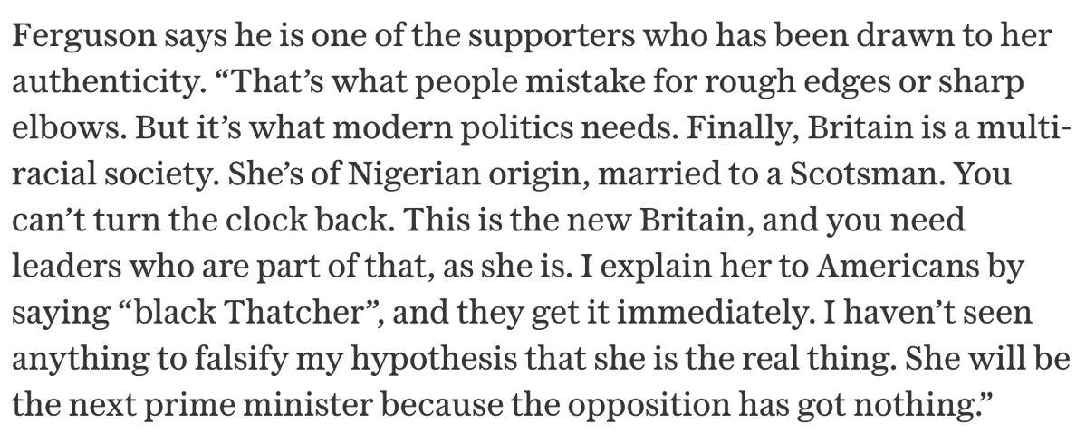 nfergus's tweet photo. Looking forward to attending my first ever @Conservatives party conference this week. I repeated my reasons for backing @KemiBadenoch in a new Telegraph article. https://t.co/qAyJiZ6x8x