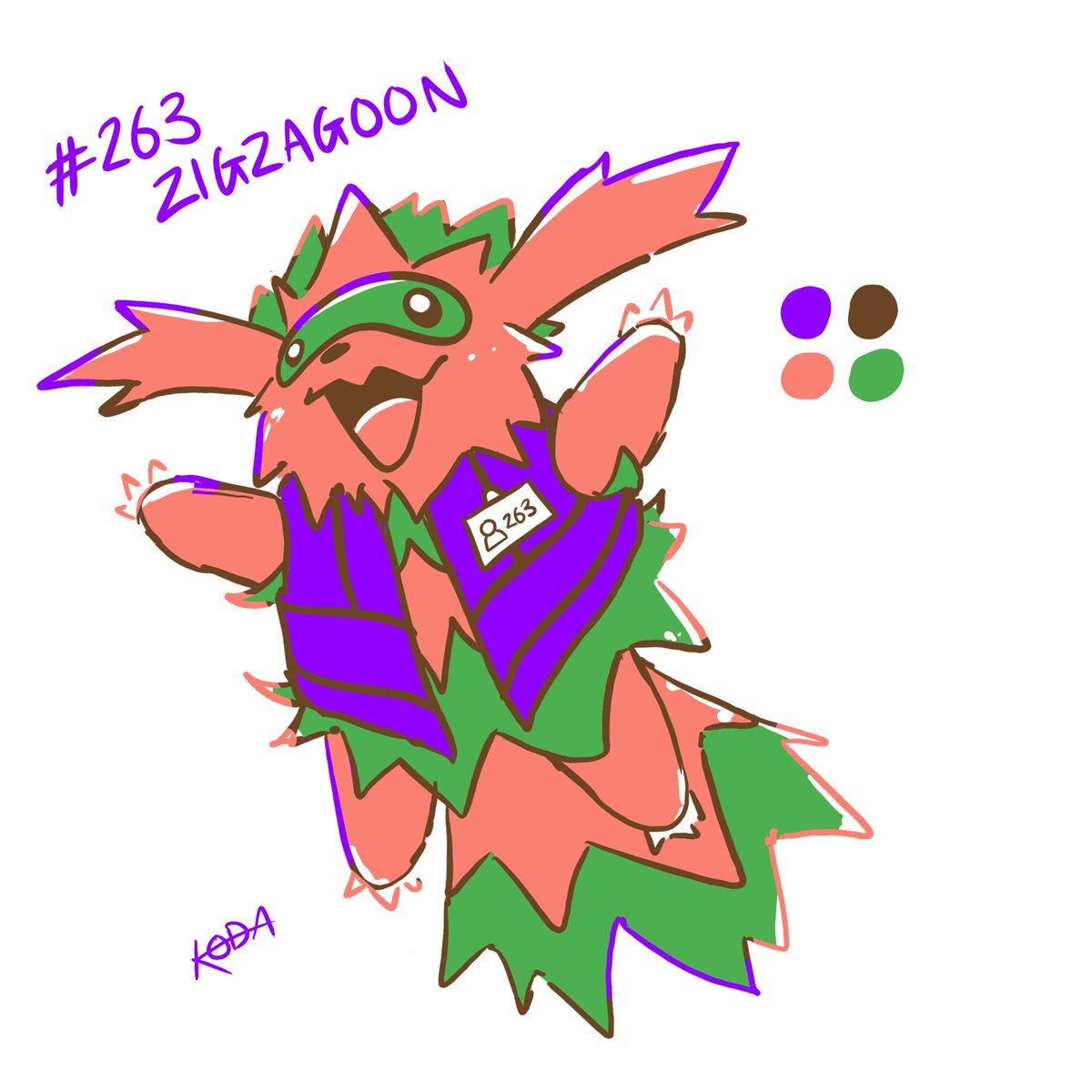 kodaolio's tweet photo. Day 3/????
Zigzagoon w/ High-vis Jacket

bro is too happy for his first day
#Pokémon #Zigzagoon #Pokemonartㅤ https://t.co/5i75J2cnCK