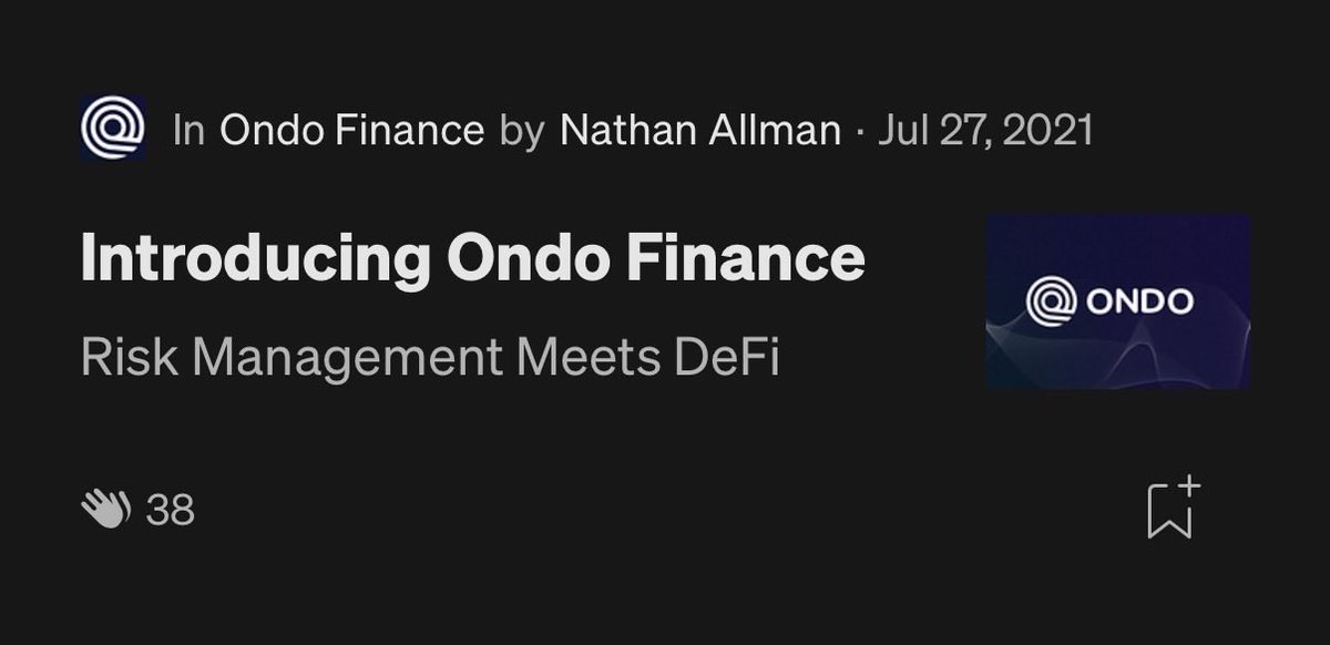 CONDOonSol's tweet photo. the more i read through @Ondo’s earliest history, the more i realize this applies to Ondo itself

in 2021, @nathanlallman left Goldman Sachs’ digital assets team to build this full time

what existed then was basically an MVP. what didn’t exist yet was proof that the blueprint would work

the ambition was already enormous: bridge institutional finance and DeFi, bring traditional financial products onchain and build financial primitives that didn’t exist before

leaving one of the most established institutions in finance to build that vision when almost none of it was obvious yet was an asymmetric bet in itself

today everyone can see the building.

someone still had to be willing to pour the foundation when it was just a blueprint