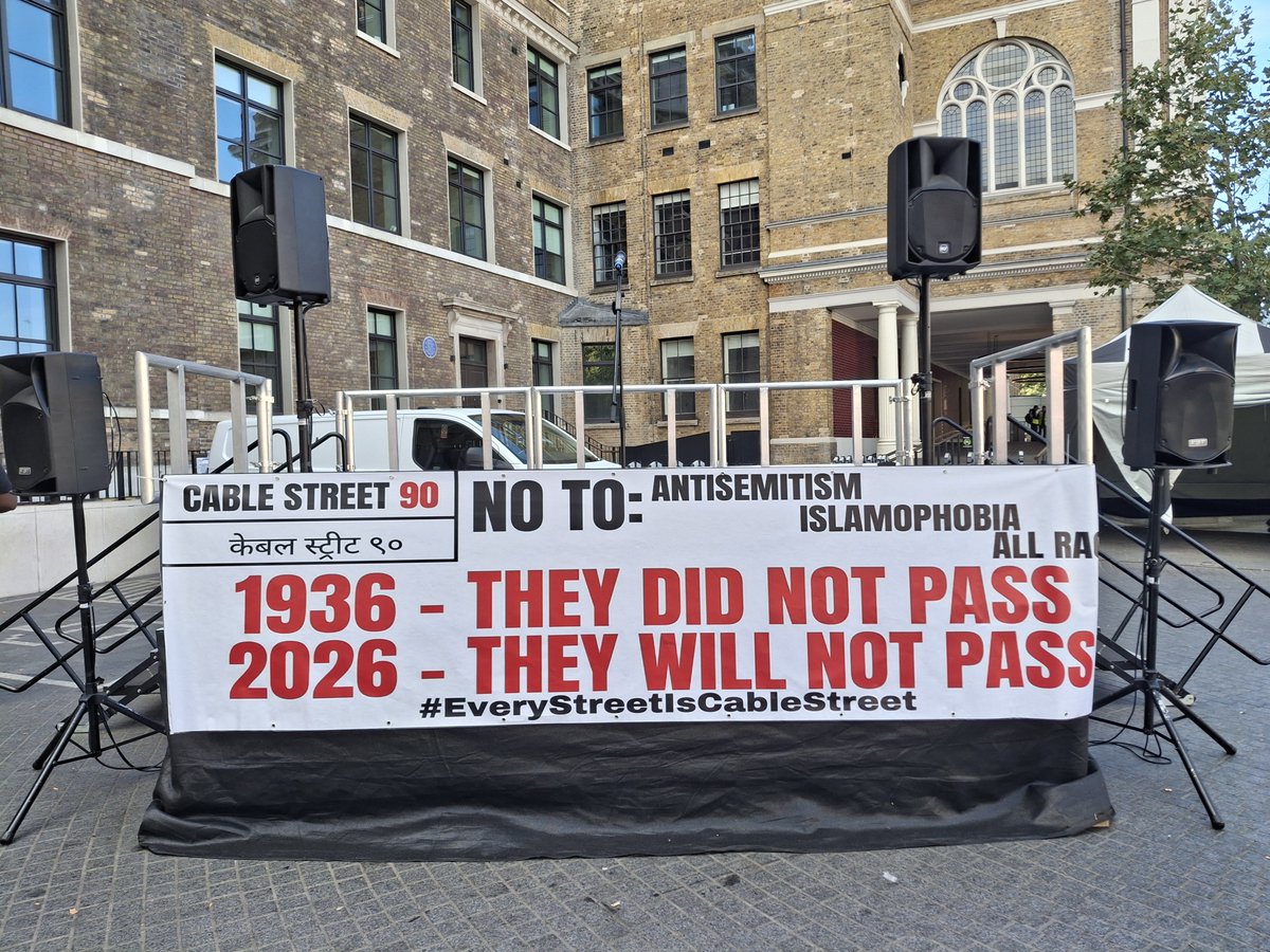 uaf's tweet photo. #CableSt90 attendees gathering now in Whitechapel. 

@AntiRacismDay @Searchlight_mag https://t.co/XQFziZdslT