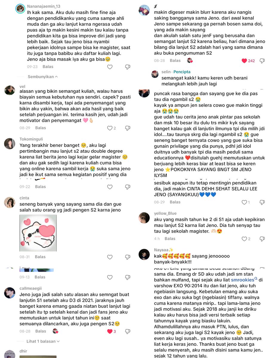 eyemolesljn's tweet photo. i would say jeno kuliah smpe s2 bkn cuma kuliah, but he influence his fans utk melanjutkan atau menumbuhkan rasa ingin lanjutin pendidikan mereka and im so proud for it! ikut seneng liat banyak fans yg finally berani mengambil langkah lebih jauh lgi krna ter-influence lee jeno🥹 https://t.co/Bk1wLY4WNX