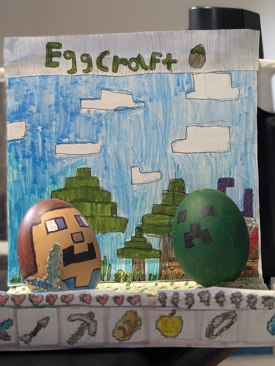 fr4ny4's tweet photo. #MinecraftMania @BobicraftMC mi peque hizo este diorama para pascua, no ganó porque la profesora no entiende de estas cosas  🥲 https://t.co/SbN0MyVZ2u