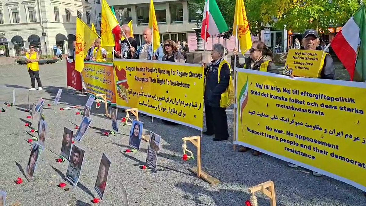 4FreedominIran's tweet photo. 7-Malmö, Oct 3, 2026: Iranian Resistance supporters held a rally to condemn executions in Iran. They also commemorated the September 27, 1981 uprising in Tehran and the anniversary of Zahedan’s Bloody Friday in 2022.
#StopExecutionsInIran #WeSupportMEK #FreeIran https://t.co/aSe0g78pRh