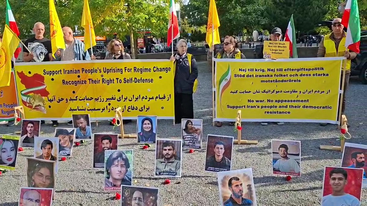 4FreedominIran's tweet photo. 7-Malmö, Oct 3, 2026: Iranian Resistance supporters held a rally to condemn executions in Iran. They also commemorated the September 27, 1981 uprising in Tehran and the anniversary of Zahedan’s Bloody Friday in 2022.
#StopExecutionsInIran #WeSupportMEK #FreeIran https://t.co/aSe0g78pRh