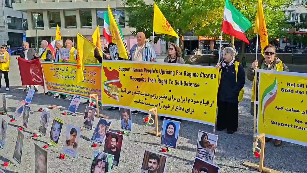 4FreedominIran's tweet photo. 8-Malmö, Oct 3, 2026: Iranian Resistance supporters held a rally to condemn executions in Iran. They also commemorated the September 27, 1981 uprising in Tehran and the anniversary of Zahedan’s Bloody Friday in 2022.
#StopExecutionsInIran #WeSupportMEK #FreeIran https://t.co/9At63t1rgm
