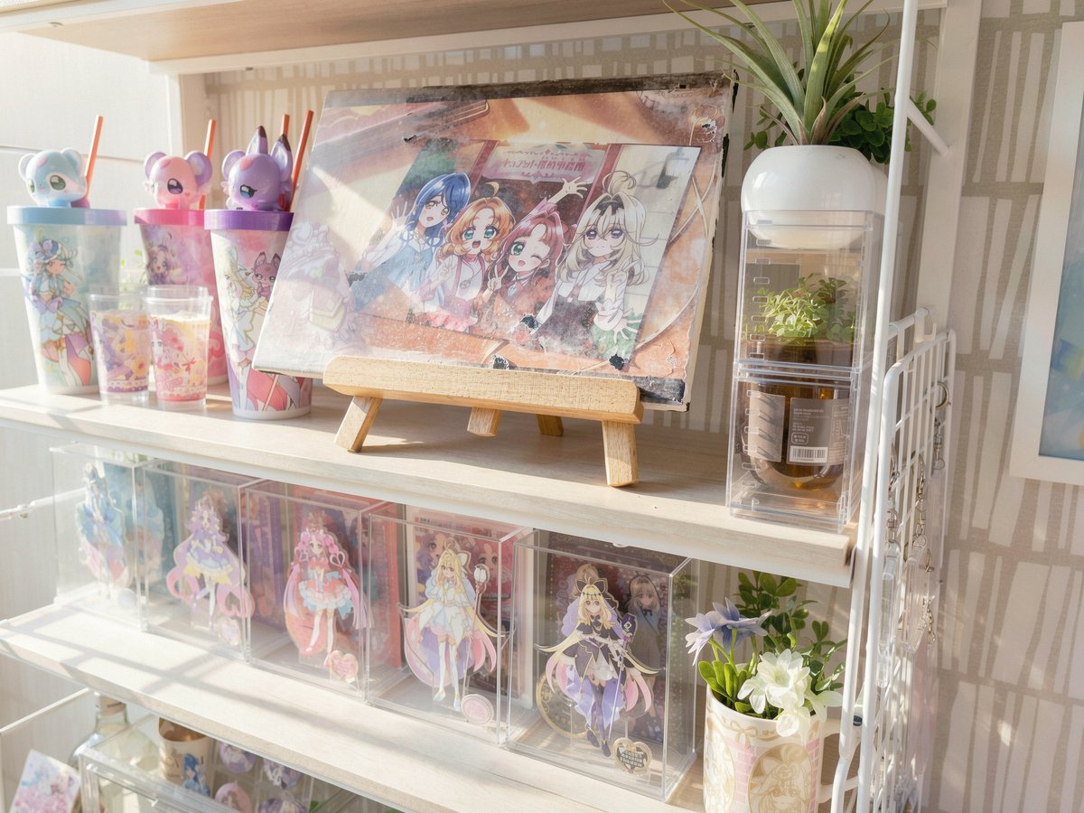maki_precure's tweet photo. ティザービジュアルのキャンバスアート作ったけど、転写ミスって穴空いちゃったから途中でやめた😭😭
（遠くから目を細めて見て下さい）

公式から額装出ても高くて買えないだろうし、飾った雰囲気は最高なんでキャンバス見つけたらもう一回挑戦します🥲 https://t.co/MiQy7XvnM8
