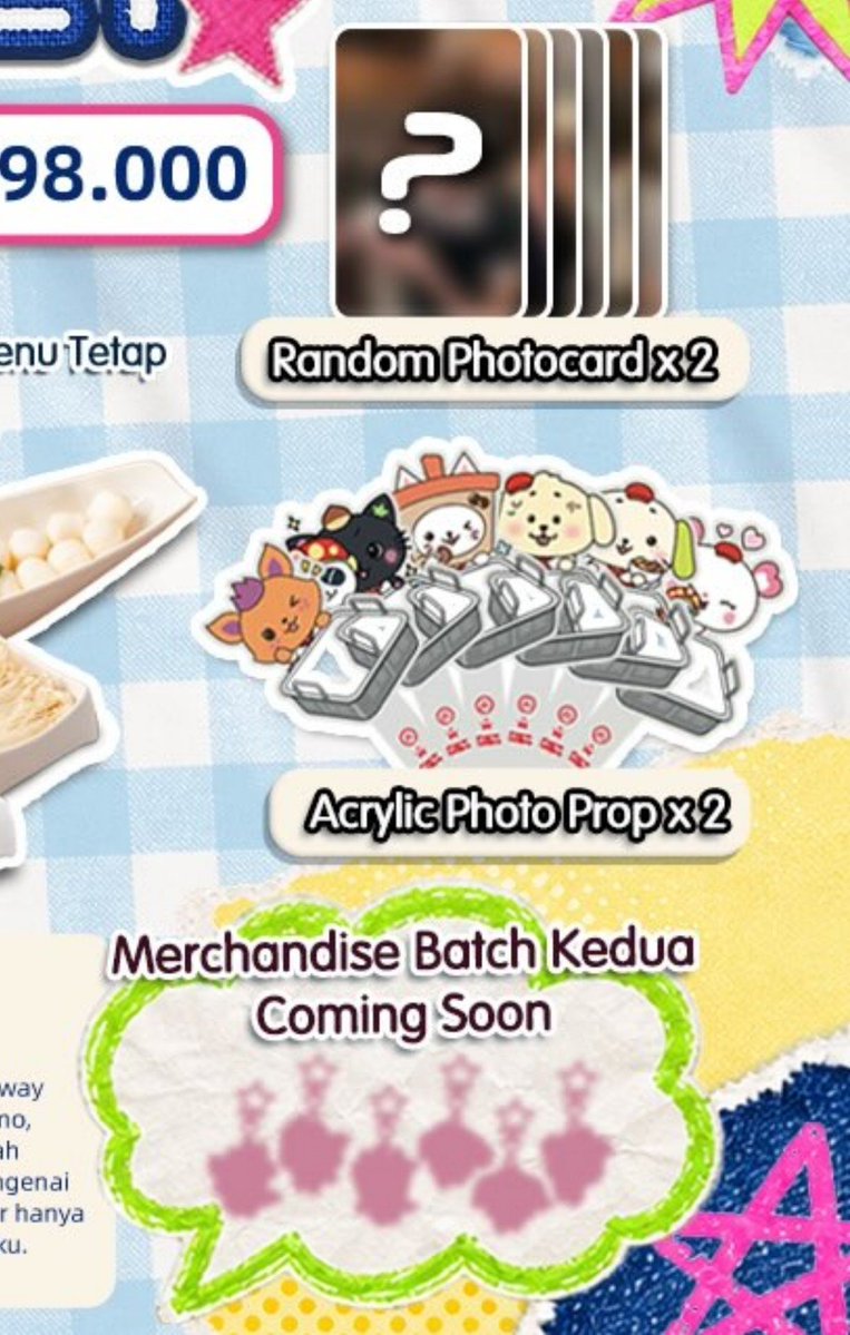 woozenniee's tweet photo. wishies collab with haidilao :

- NCT WISH set (2 pax)
- random photocard (2)
- acrylic photo prop (2)

- upcoming merch (keyring...?👁👁) https://t.co/EZf6izmrWJ