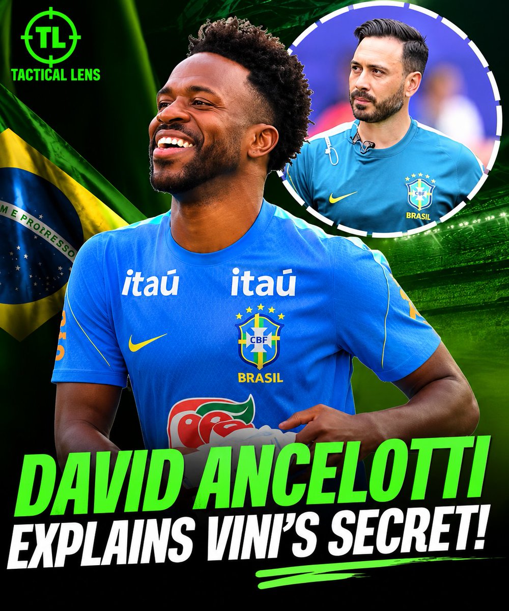TacticalLens1's tweet photo. You’ve probably had this question in your head at least once, but maybe never found a convincing answer.

David Ancelotti explained it pretty clearly, and it actually makes a lot of sense.

Vinicius is constantly involved in controversies. He reacts a lot, he’s emotional, he gets triggered easily, etc.

But have you ever noticed Vinicius having a genuinely bad relationship with one of his teammates?

Look at the Mbappe situation. Fans constantly create rivalry and drama between them, yet we’ve never really seen a problem between Vinicius and Mbappe.

Mbappe helps Vinicius get back into form, while Vinicius also helps Mbappe score goals.

Even Real Madrid as a club consistently stands behind Vinicius and supports him.

David Ancelotti explained why:

“Vini is a team-first player. He always puts his team and teammates first. That’s why nobody dislikes him.”

That probably tells you more about Vinicius as a person than all the controversies ever could.

#ViniciusJr #ViniJr #RealMadrid