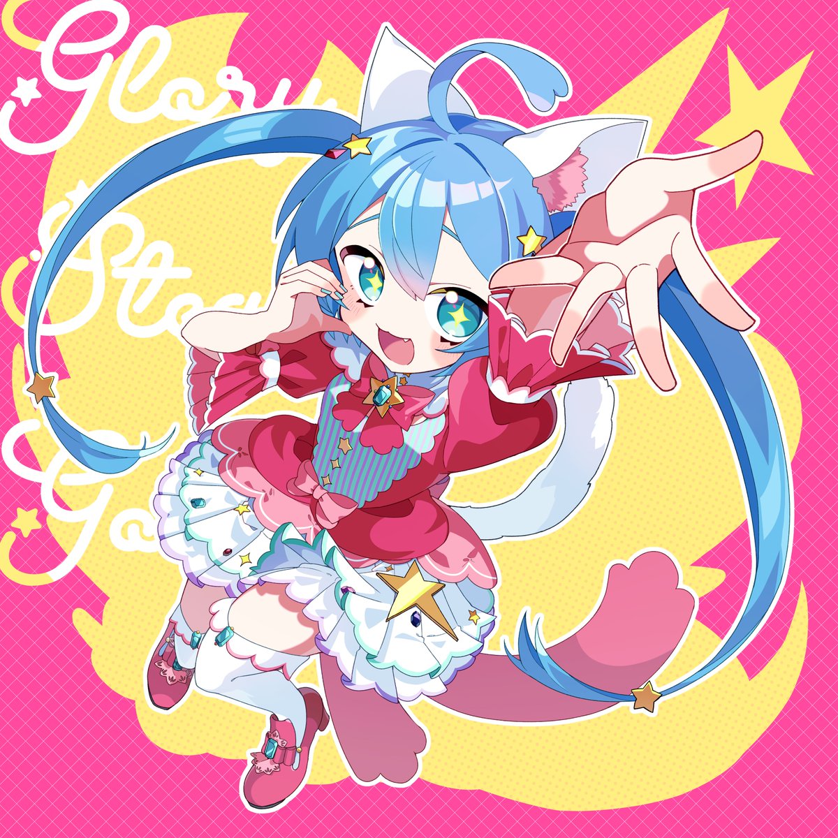 kusunokimizuha's tweet photo. 【お知らせ】
t+pazolite様の楽曲「キノシタ feat. 初音ミク -  Glory Steady Go! (t+pazolite REMIX)」
MVイラストを担当いたしました！

画面から飛び出してくるような元気さをイメージして、キラキラなワンダショミクちゃんを描かせていただいております🙇‍♂️
何卒わんだほーい🙏 https://t.co/hFtIlksJLe