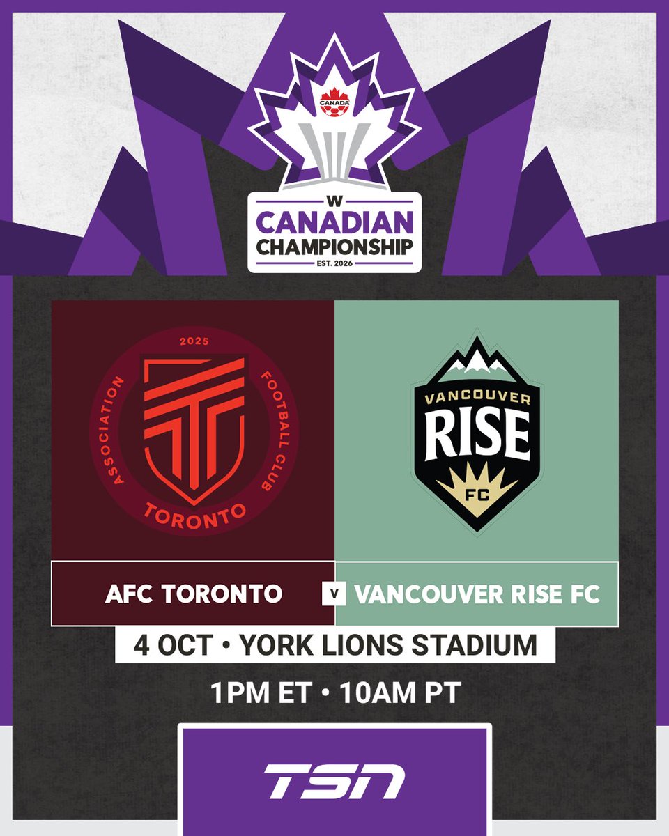 CanadaSoccerEN's tweet photo. It’s #WCanChamp Quarterfinal day today as AFC Toronto host Vancouver Rise FC for a place in the Semifinals!
📺: @TSN_Sports https://t.co/LVmHdW8KeK