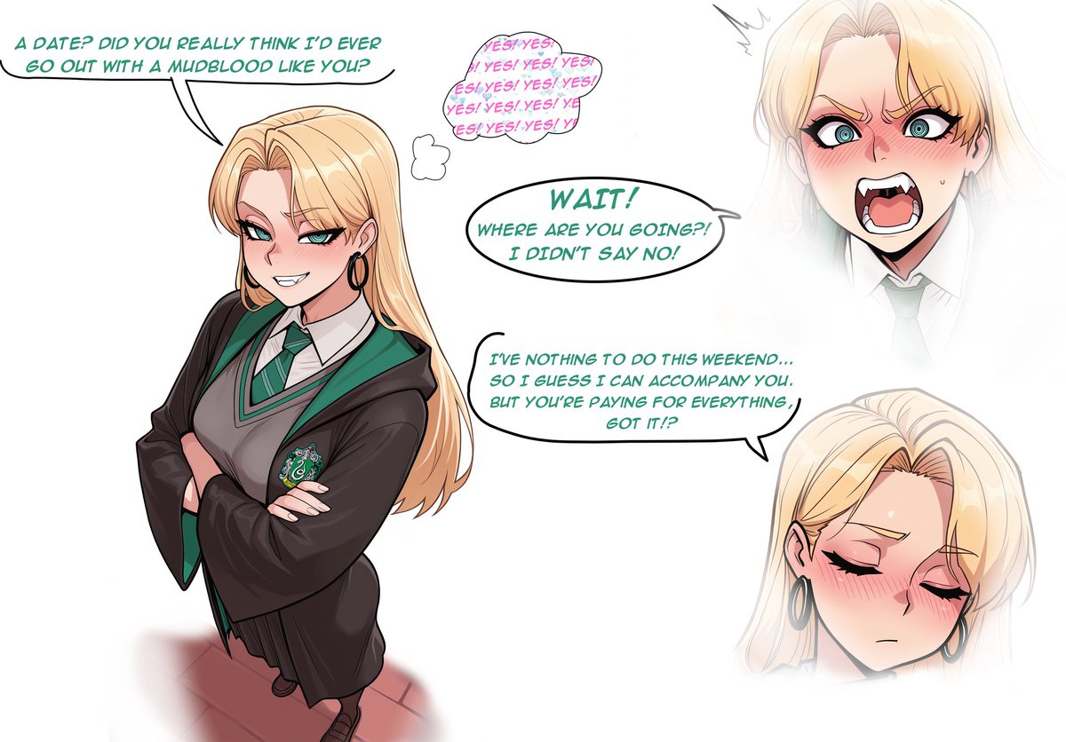 JorkFitSFW's tweet photo. Tsundere Malfoy-sama (Malfoid) asked on a date https://t.co/gvCrt0ShIR