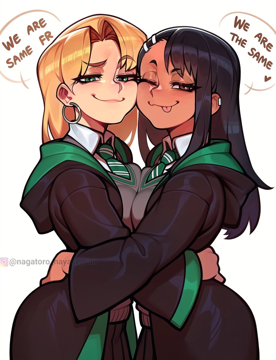 HayasesNagatoro's tweet photo. imagine them together in the slytherin house...hogwarts wouldn't survive this teaming up fr https://t.co/koMHmxoEdm