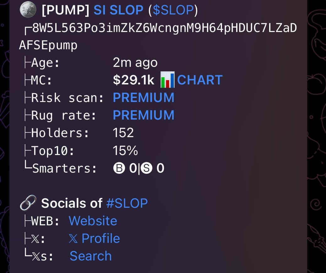 MeMe_Analyst1's tweet photo. $SLOP

CA><
8W5L563Po3imZkZ6WcngnM9H64pHDUC7LZaDAFSEpump https://t.co/OkE93mI5YO