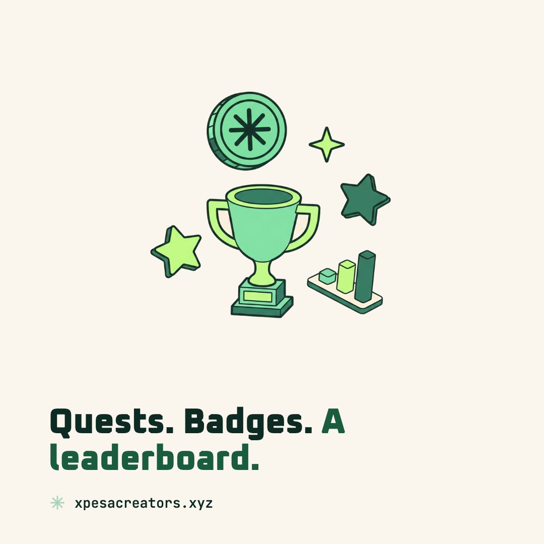 XpesaCreators's tweet photo. Learning sticks when it feels like progress, not homework. On Xpesa your students run quests, earn on-chain badges they actually own, and climb a leaderboard. You get the analytics on who is showing up. Teaching, but make it a game people finish. #XpesaCreators #DigitalSchool https://t.co/r2amQp3BRA