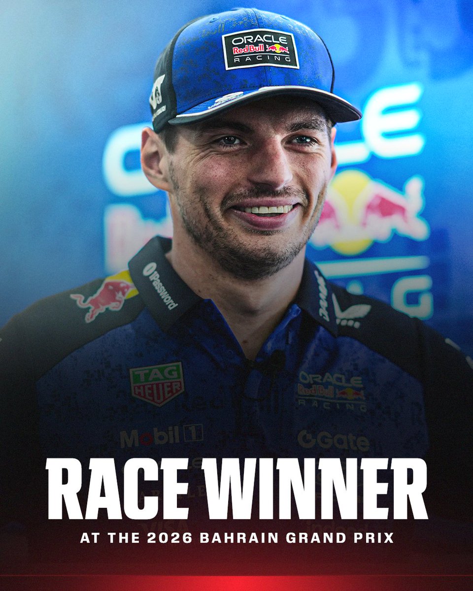ESPNF1's tweet photo. MAX VERSTAPPEN WINS THE BAHRAIN GRAND PRIX 🏆

HIS FIRST WIN OF THE SEASON TO END A 15-RACE WINLESS STREAK ‼️ https://t.co/YKJgPNI98h