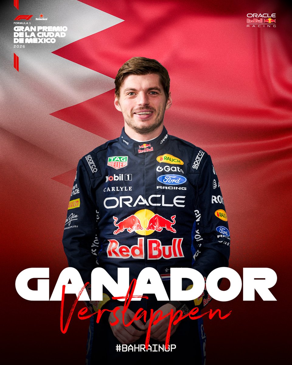 mexicogp's tweet photo. ¡Max Verstappen gana el #BahrainGP y obtiene su primera victoria de la temporada! 🏆

Circuito complejo, clima impredecible y reglas nuevas, pero estuvo a la altura y dominó el Circuito Internacional de Sepang. 🔥

Pole + Victoria; Max está de regreso. https://t.co/RIcvxsxKPx