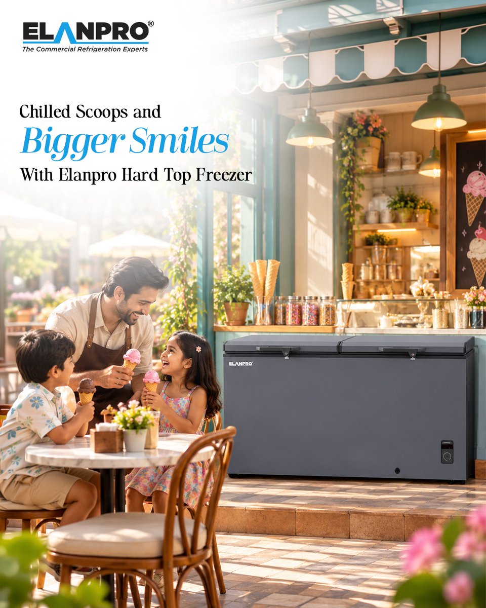 elanpro_'s tweet photo. Some of the sweetest moments start with a scoop.
Elanpro Hard Top Freezers keep your ice creams consistently frozen and ready to serve, with spacious storage built for busy ice cream shops.

#Elanpro #HardTopFreezer #IceCreamFreezer #CommercialFreezer https://t.co/qL9gQ6KWYu