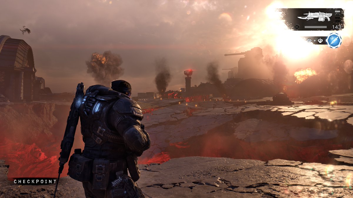 SynthPotato's tweet photo. The visuals in Gears of War E-Day are seriously jawdropping.

This is easily the best looking Xbox exclusive so far, the setpieces especially look insane. Having such an amazing time with this game so far, I did not expect to love it THIS much. An excellent campaign, they cooked. https://t.co/oiYMEx70ZT