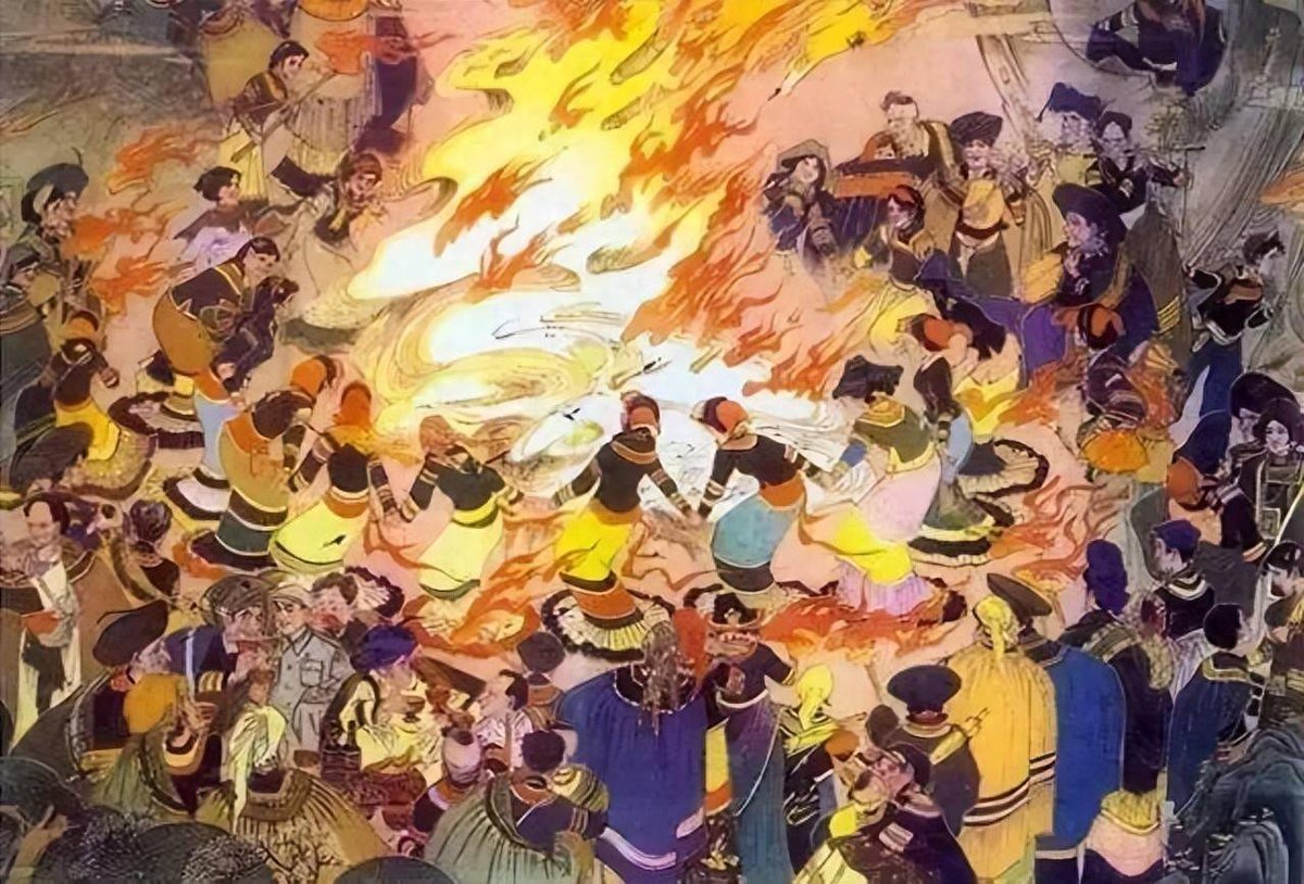 larshh1's tweet photo. When the ancient rite of 氐焚谝 unfolds, every flame whispers a forgotten story.， https://t.co/DnaPKb08OY