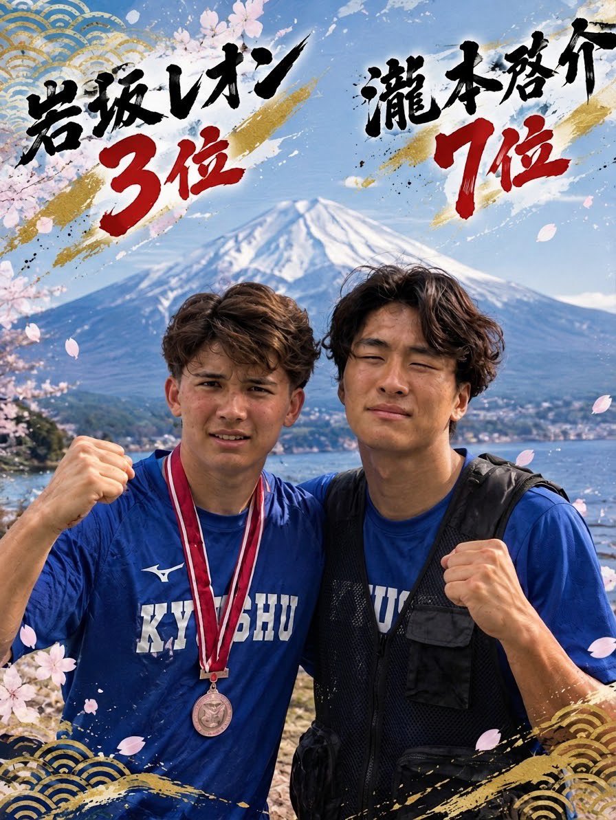 kyoritsut_f's tweet photo. 第42回U20日本陸上競技選手権大会
2026.10.04
●男子やり投 決勝
第3位 岩坂レオン⑴66m78
愛知・名古屋大谷高校出身‼️
第7位 瀧本啓介⑴63m36
奈良・十津川高校出身‼️
入賞おめでとうございます㊗️✨👏
#九州共立大学
#MonsterThrow https://t.co/yefQ9CFfCs