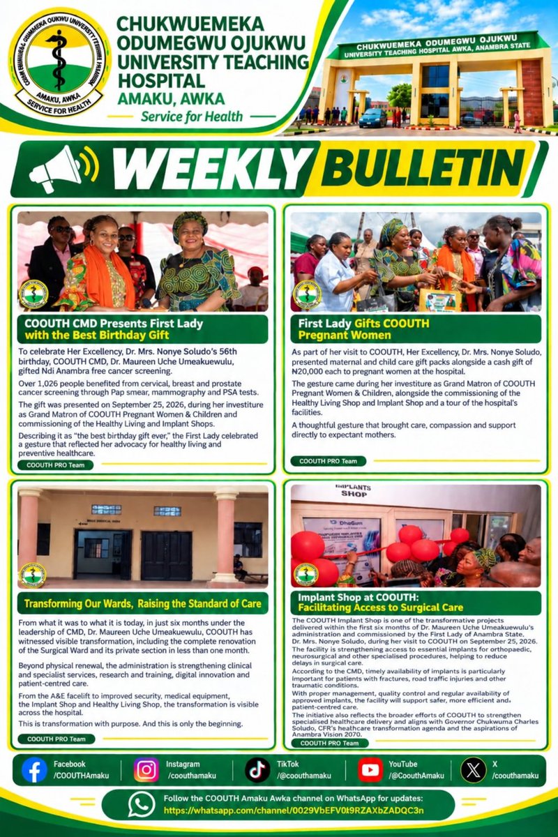 COOUTHAmaku's tweet photo. #COOUTHAmaku #TransformingOurWards #RaisingTheStandardOfCare #COOUTHTransformation #PatientCentredCare #HealthcareTransformation #ServiceForHealth #AnambraIsRising #AnambraVision2070 #SolutionGovernment https://t.co/vA1w8UrinF